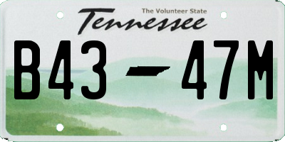 TN license plate B4347M