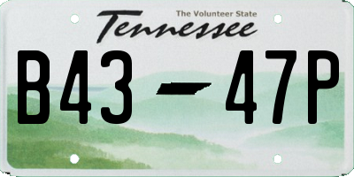 TN license plate B4347P