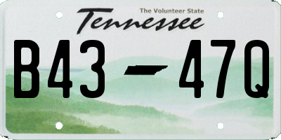 TN license plate B4347Q