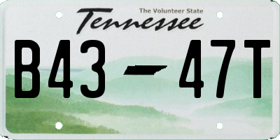 TN license plate B4347T
