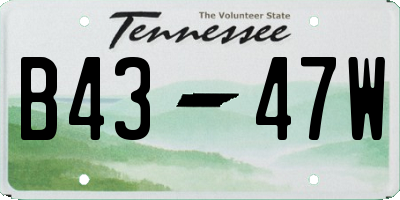 TN license plate B4347W