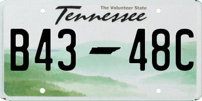 TN license plate B4348C