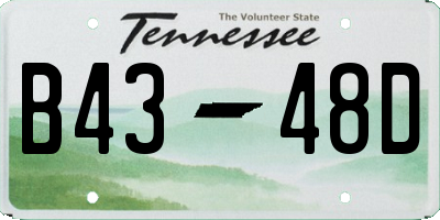 TN license plate B4348D