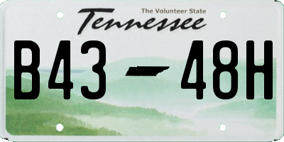 TN license plate B4348H