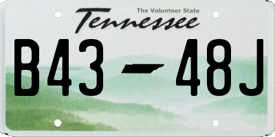 TN license plate B4348J