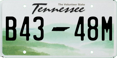 TN license plate B4348M