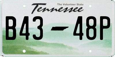 TN license plate B4348P