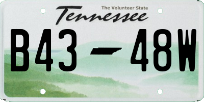 TN license plate B4348W