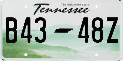 TN license plate B4348Z