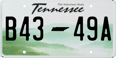 TN license plate B4349A
