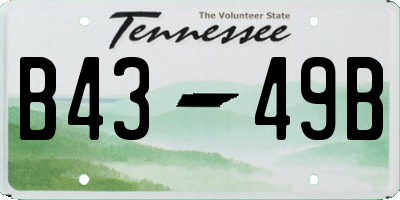TN license plate B4349B