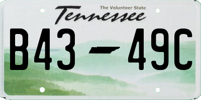 TN license plate B4349C