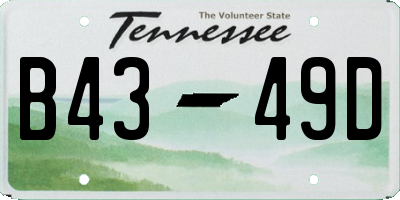 TN license plate B4349D
