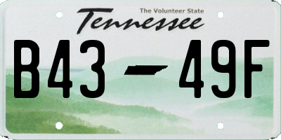 TN license plate B4349F