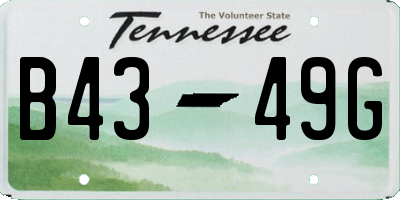 TN license plate B4349G