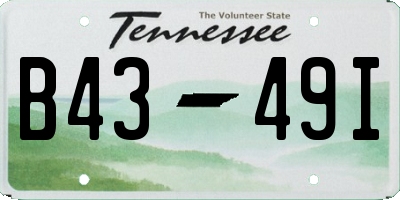 TN license plate B4349I