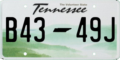 TN license plate B4349J