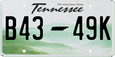 TN license plate B4349K
