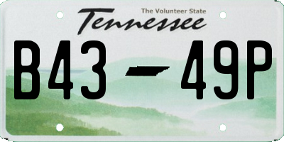 TN license plate B4349P