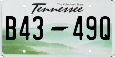 TN license plate B4349Q