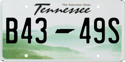 TN license plate B4349S