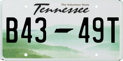 TN license plate B4349T