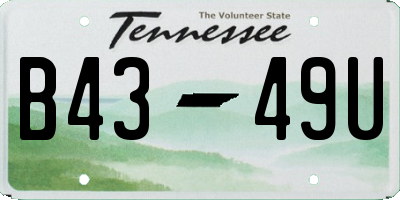 TN license plate B4349U