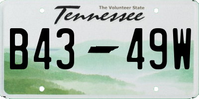 TN license plate B4349W