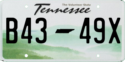 TN license plate B4349X