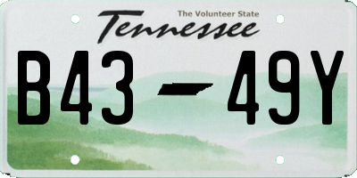 TN license plate B4349Y