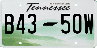 TN license plate B4350W