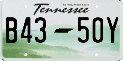 TN license plate B4350Y