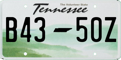 TN license plate B4350Z