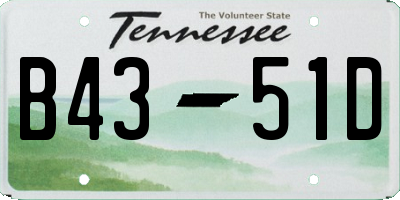 TN license plate B4351D