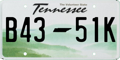 TN license plate B4351K