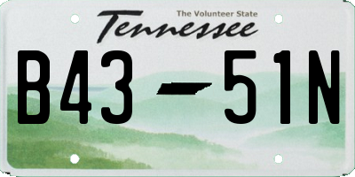 TN license plate B4351N