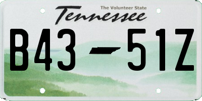 TN license plate B4351Z