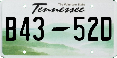TN license plate B4352D