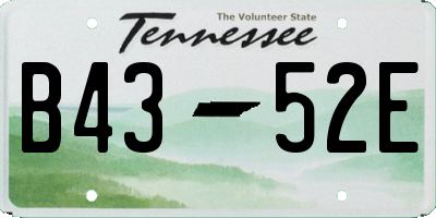 TN license plate B4352E