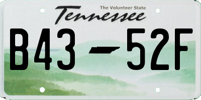 TN license plate B4352F
