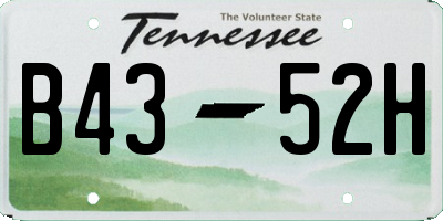 TN license plate B4352H
