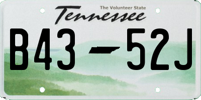 TN license plate B4352J