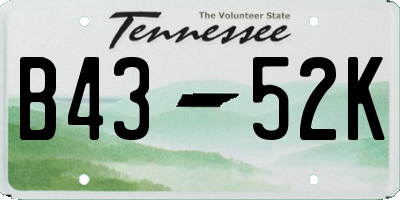 TN license plate B4352K