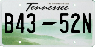 TN license plate B4352N