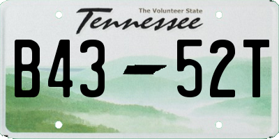 TN license plate B4352T