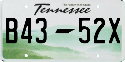 TN license plate B4352X