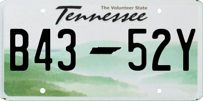 TN license plate B4352Y