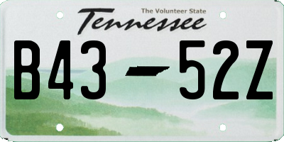 TN license plate B4352Z