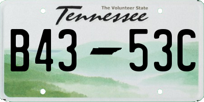 TN license plate B4353C