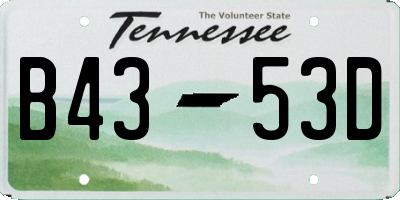 TN license plate B4353D
